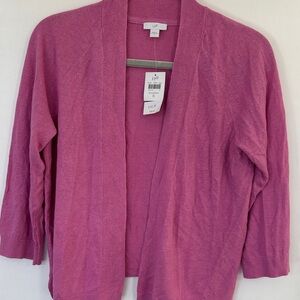 J. Jill Pink Open-Front Lightweight Women's Cardigan
